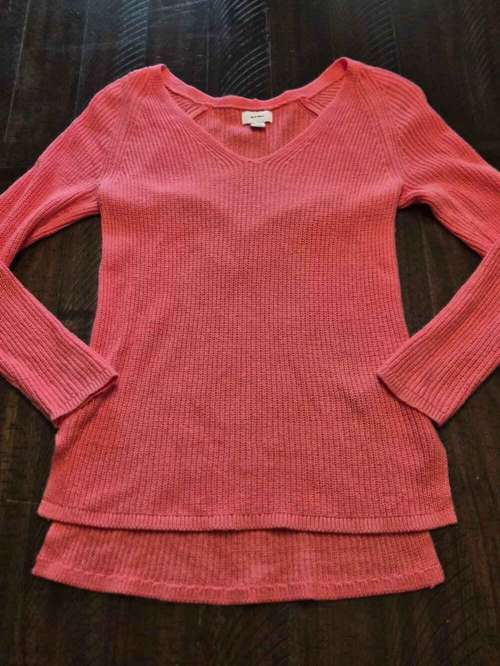 Old Navy Women’s Crochet Open Knit Sweater Size Small Red Long Sleeve G107